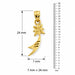 14K Yellow Gold variant – Shooting Star Charm Pendant 14k White Gold (0.6 Grams) – dimensions and size guide