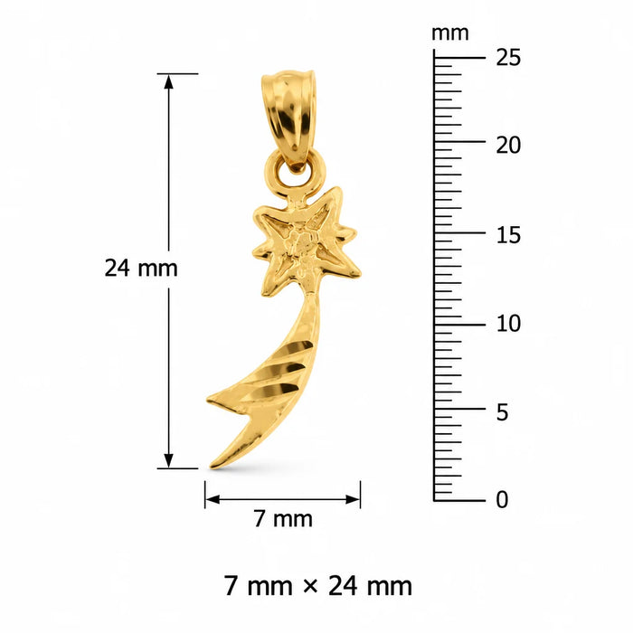 Shooting Star Charm Pendant 14k White Gold (0.6 Grams) Yellow Gold 14k