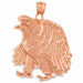 Sitting Eagle Charm Pendant 14k Gold (10.3 Grams) Rose Gold 14k
