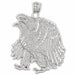 Sitting Eagle Charm Pendant 14k Gold (10.3 Grams) White Gold 14k