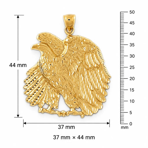 Sitting Eagle Charm Pendant 14k Gold (11.3 Grams) Yellow Gold 14k