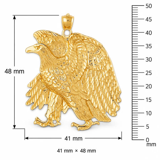 Sitting Eagle Charm Pendant 14k Gold (19.4 Grams) Yellow Gold 14k