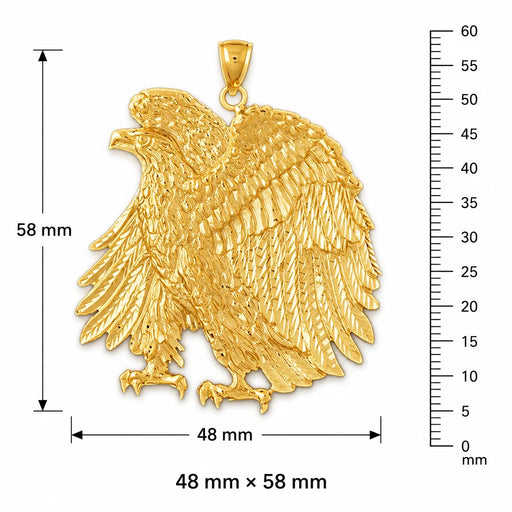 Sitting Eagle Charm Pendant 14k Gold Yellow Gold 14k