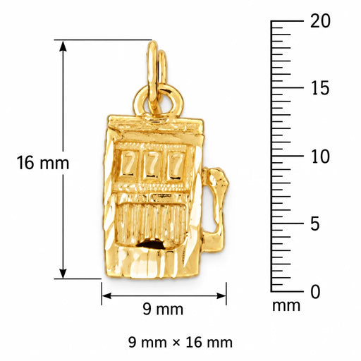 Slot Machine Charm Pendant 14k Gold Yellow Gold 14k