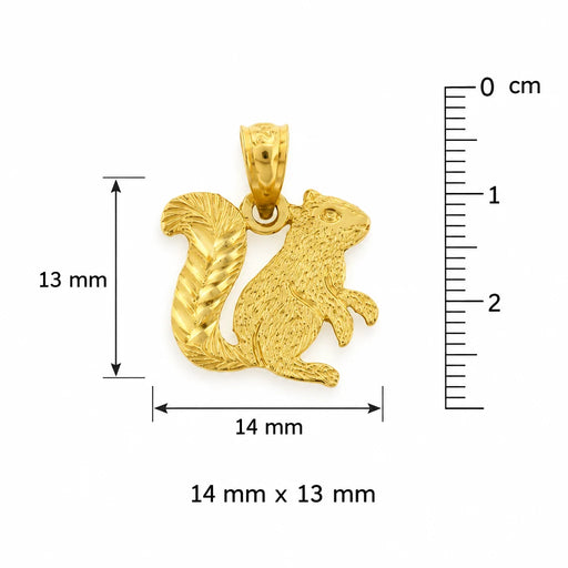 Squirrel Charm Pendant 14k Gold (0.8 Grams) Yellow Gold 14k