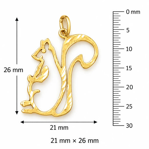 Squirrel Charm Pendant 14k Gold (1.5 Grams) Yellow Gold 14k