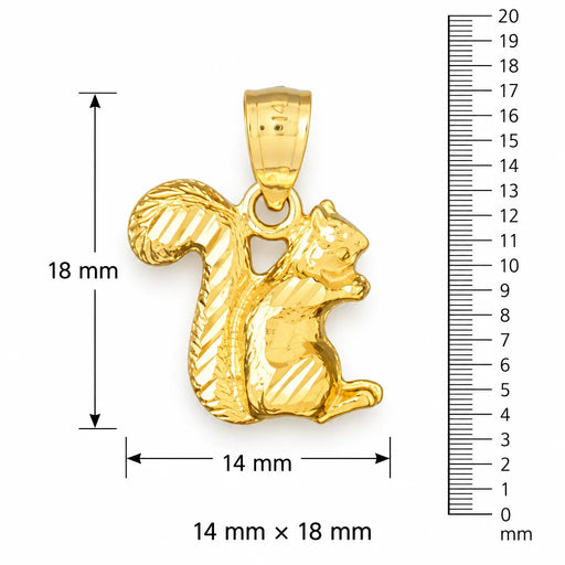 Squirrel Charm Pendant 14k Gold (1.6 Grams) Yellow Gold 14k