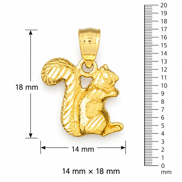Squirrel Charm Pendant 14k Gold (1.6 Grams) Yellow Gold 14k