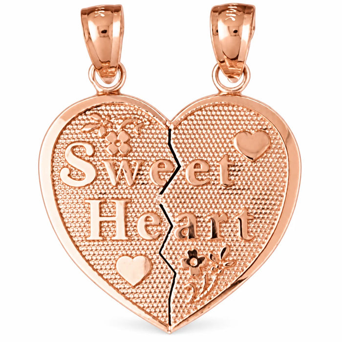 Sweet Heart Charm Pendant 14k Gold (3.2 Grams) Rose Gold 14k
