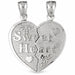 Sweet Heart Charm Pendant 14k Gold (3.2 Grams) White Gold 14k