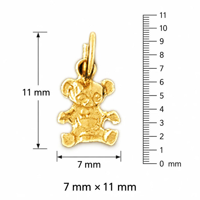 Teddy Bear Charm Pendant 14k Gold (0.4 Grams) Yellow Gold 14k