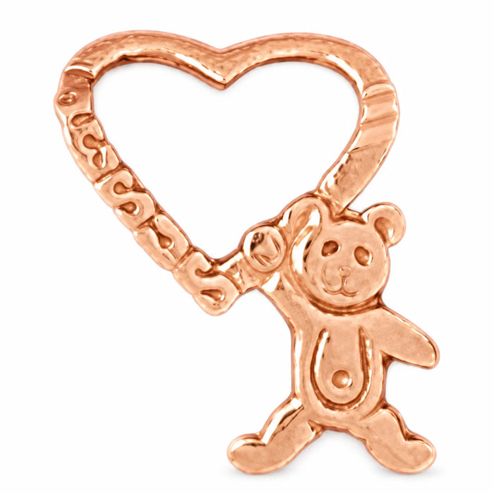 Teddy Bear Heart Charm Pendant 14k Gold (0.6 Grams) Rose Gold 14k