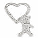 Teddy Bear Heart Charm Pendant 14k Gold (0.6 Grams) White Gold 14k