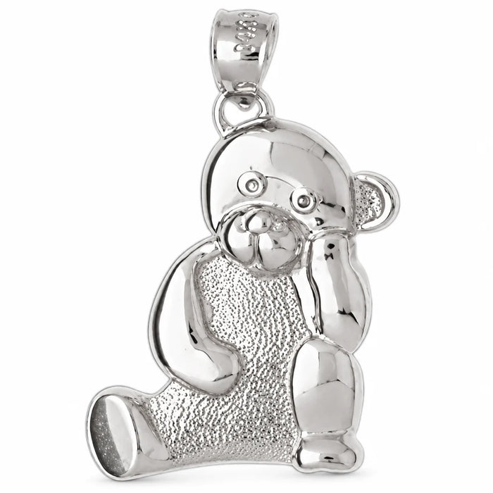 Teddy Bear Charm Pendant 14k Gold (1 Gram) White Gold 14k