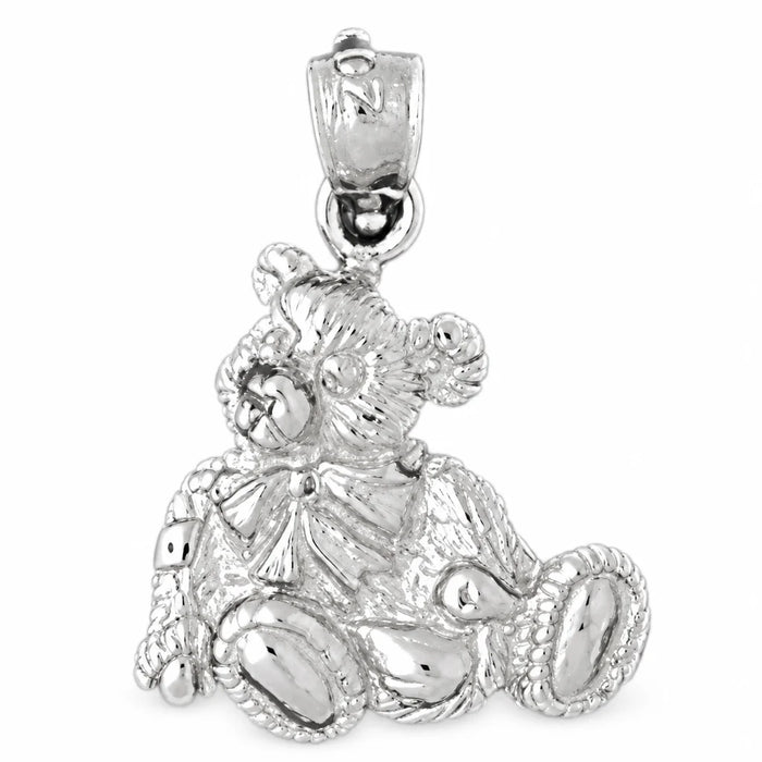 Teddy Bear Charm Pendant 14k Gold (2.2 Grams) White Gold 14k