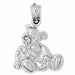 Teddy Bear Charm Pendant 14k Gold (2.2 Grams) White Gold 14k