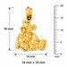 Teddy Bear Charm Pendant 14k Gold (2.2 Grams) Yellow Gold 14k