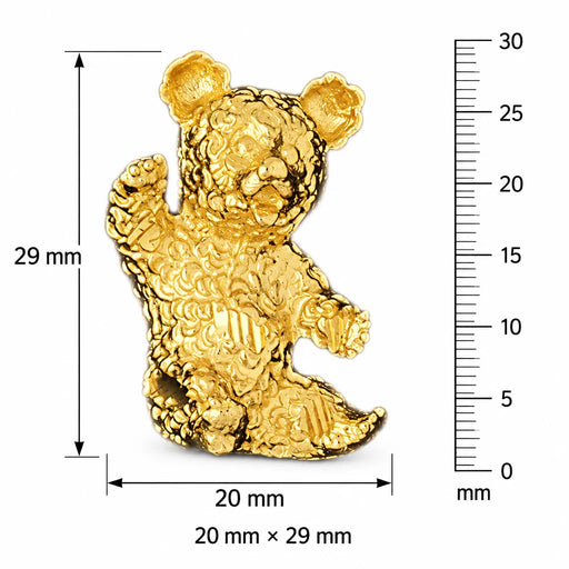 Teddy Bear Charm Pendant 14k Gold (8 Grams) Yellow Gold 14k