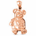 Teddy Bear Charm Pendant 14k Gold (9.2 Grams) Rose Gold 14k