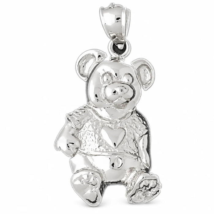 Teddy Bear Charm Pendant 14k Gold (9.2 Grams) White Gold 14k