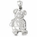 Teddy Bear Charm Pendant 14k Gold (9.2 Grams) White Gold 14k