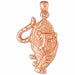 Tiger Charm Pendant 14k Gold (2.9 Grams) Rose Gold 14k