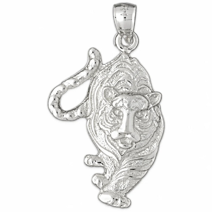 Tiger Charm Pendant 14k Gold (2.9 Grams) White Gold 14k
