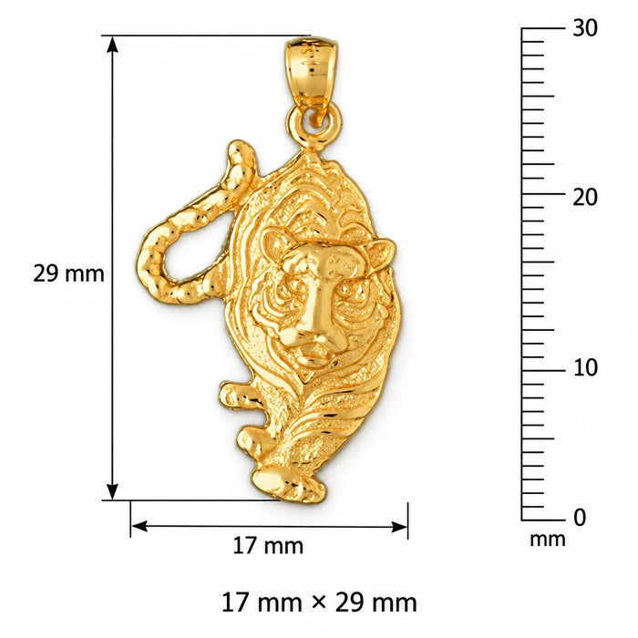 Tiger Charm Pendant 14k Gold (2.9 Grams) Yellow Gold 14k
