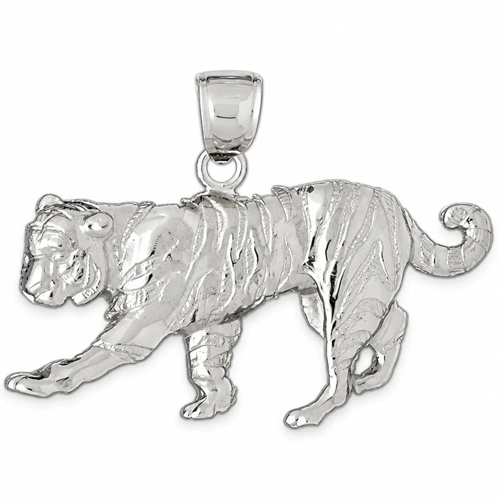 Tiger Charm Pendant 14k Gold (6.3 Grams) White Gold 14k