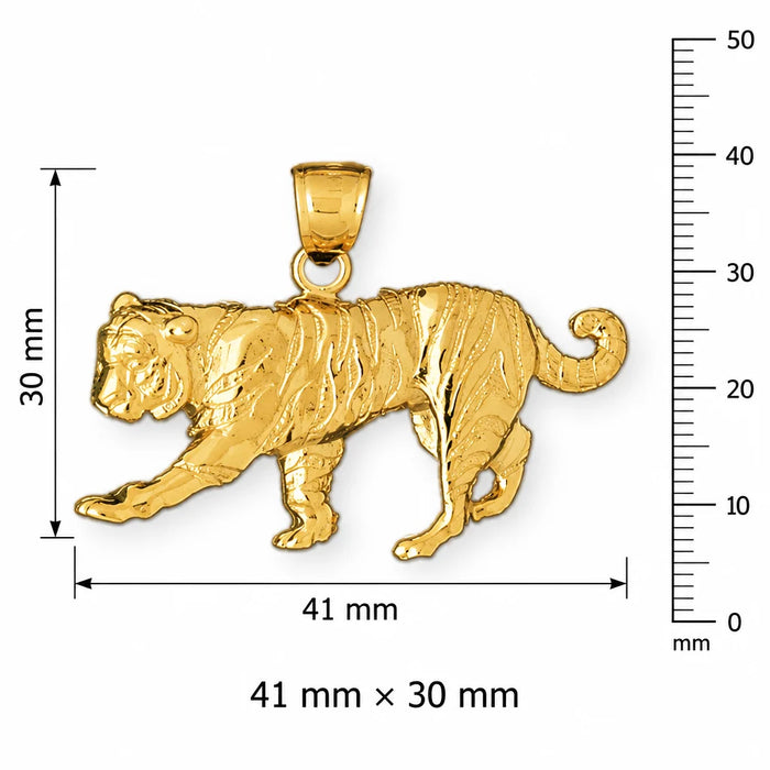 Tiger Charm Pendant 14k Gold (6.3 Grams) Yellow Gold 14k