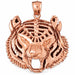 Tiger Head Charm Pendant 14k Gold (12.1 Grams) Rose Gold 14k