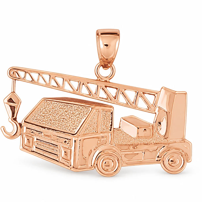 Towing Truck Charm Pendant 14k Gold (6.8 Grams) Rose Gold 14k