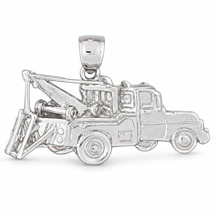 Towing Truck Charm Pendant 14k Gold (8.6 Grams) White Gold 14k