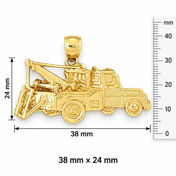 Towing Truck Charm Pendant 14k Gold (8.6 Grams) Yellow Gold 14k