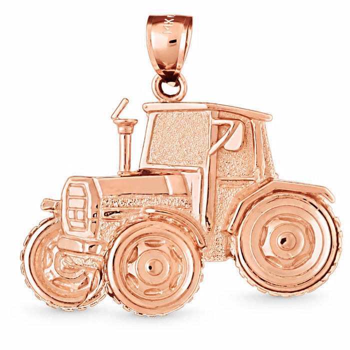 Tractor Charm Pendant 14k Gold (9.1 Grams) Rose Gold 14k