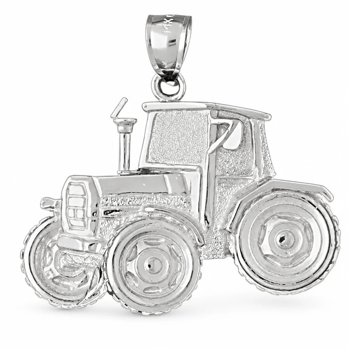 Tractor Charm Pendant 14k Gold (9.1 Grams) White Gold 14k
