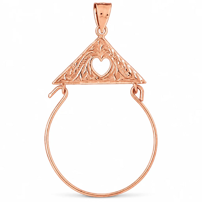 Triangle Charm Holder Charm Pendant 14k Gold Rose Gold 14k