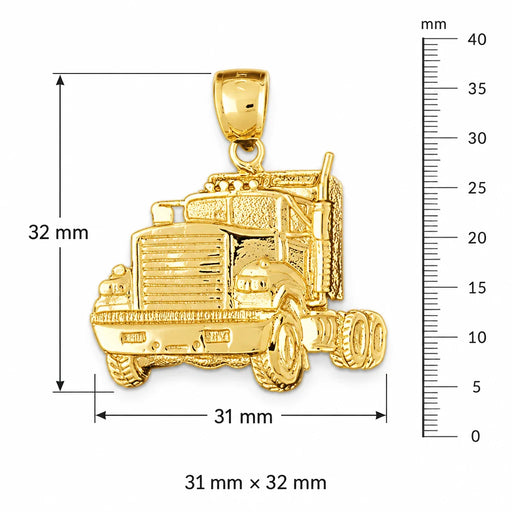 Truck Charm Pendant 14k Gold (7.8 Grams) Yellow Gold 14k