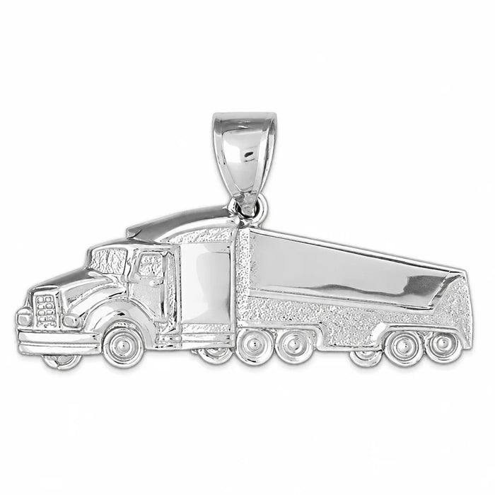 Truck Charm Pendant 14k Gold (8.5 Grams) White Gold 14k