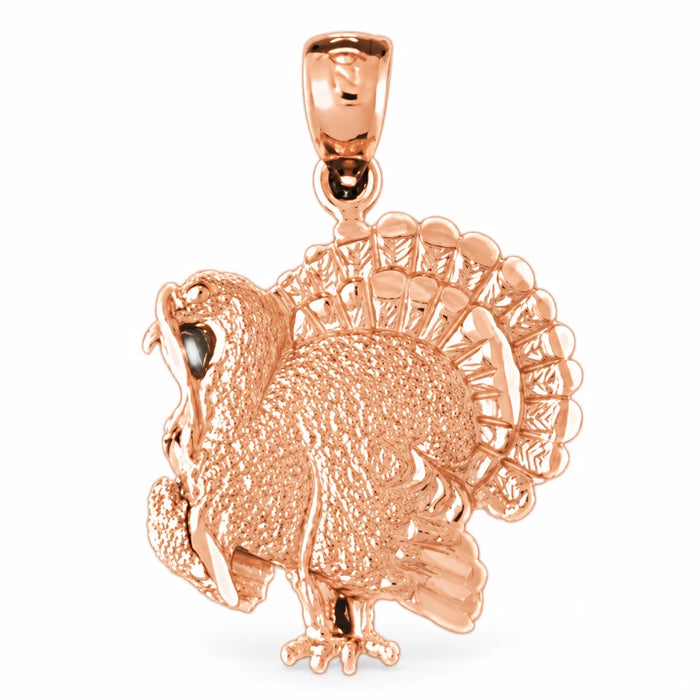 Turkey Charm Pendant 14k Gold Rose Gold 14k