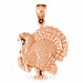 Turkey Charm Pendant 14k Gold Rose Gold 14k