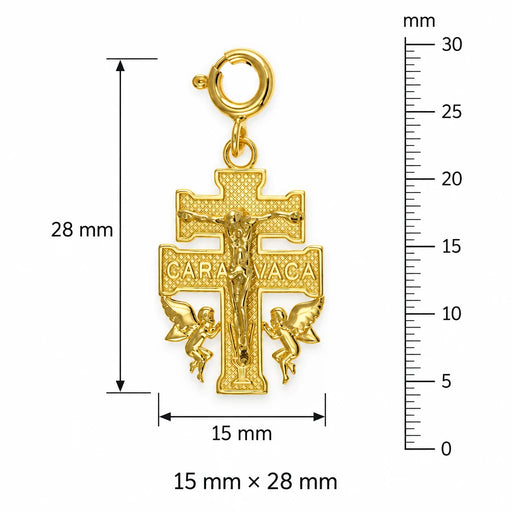 Two Tone Jesus Christ on Cross Charm Pendant 14k Gold (2 Grams) Yellow Gold 14k