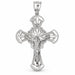 Two Tone Jesus Christ on Cross Charm Pendant 14k Gold (8 Grams) White Gold 14k