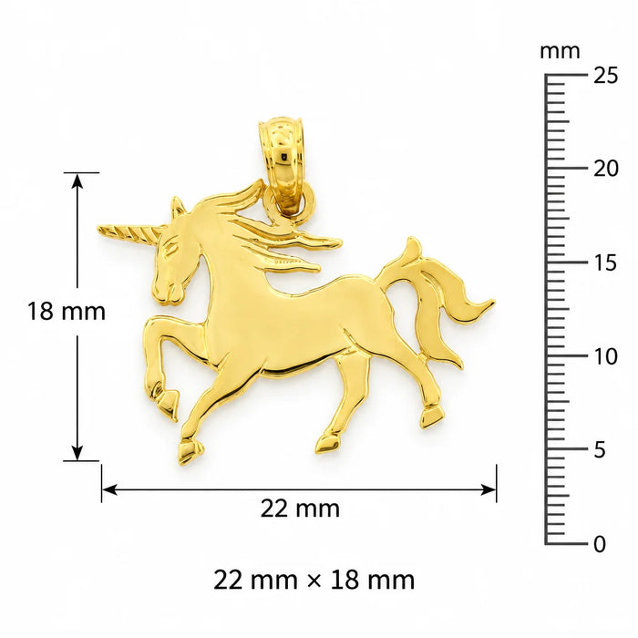 Unicorn Charm Pendant 14k Gold (1 Grams) Yellow Gold 14k