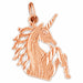 Unicorn Head Charm Pendant 14k Gold (1 Gram) Rose Gold 14k