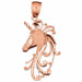 Unicorn Head Charm Pendant 14k Gold (4.7 Grams) Rose Gold 14k