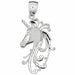 Unicorn Head Charm Pendant 14k Gold (4.7 Grams) White Gold 14k