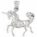 Unicorn Horse Charm Pendant 14k Gold (2.2 Grams) White Gold 14k