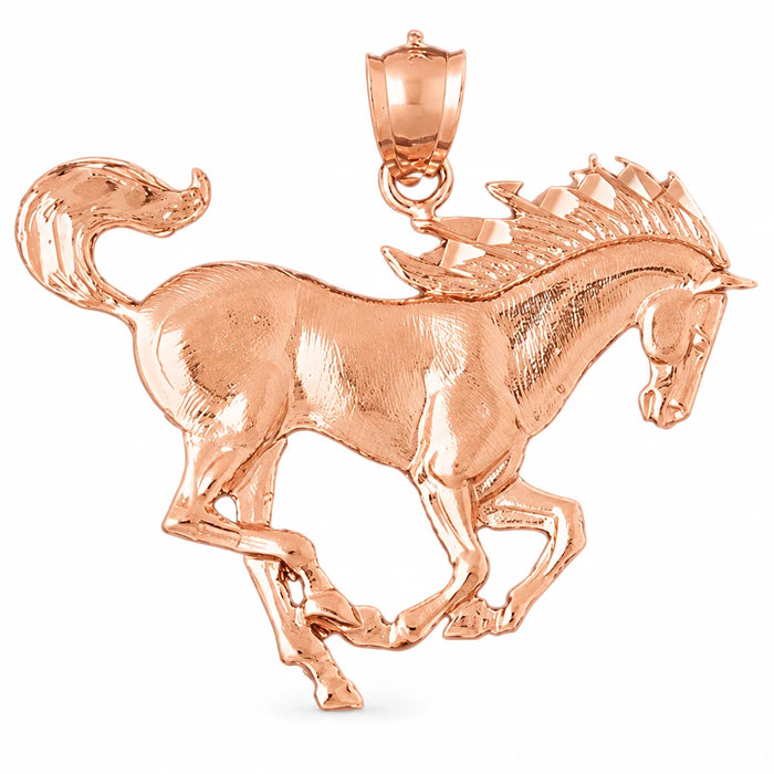Unicorn Horse Charm Pendant 14k Gold (5.3 Grams) Rose Gold 14k