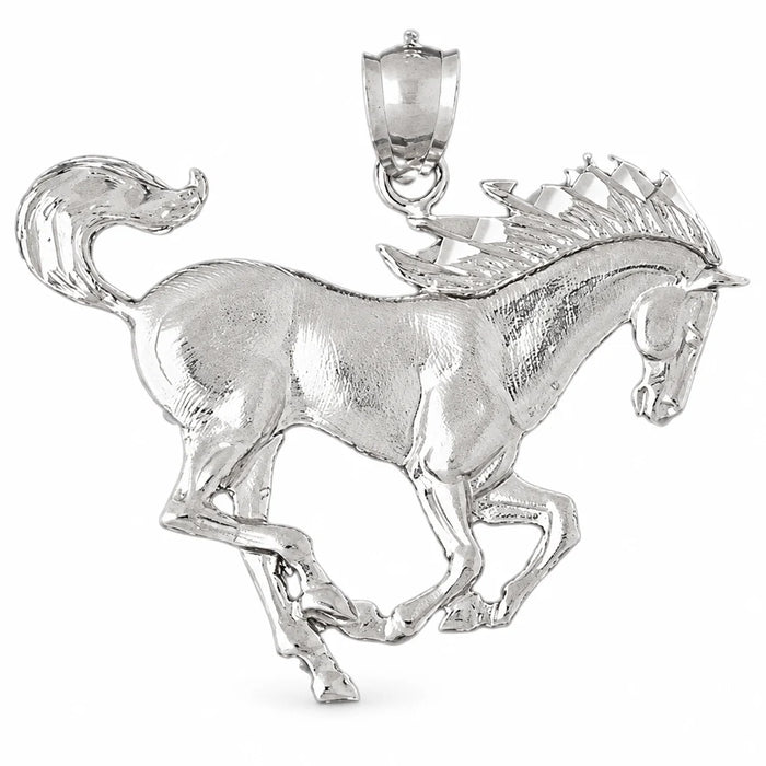 Unicorn Horse Charm Pendant 14k Gold (5.3 Grams) White Gold 14k